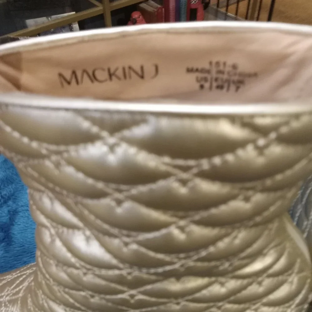 EUC Mackin J Gold Quilted Ankle Boots - Picture 5 of 5